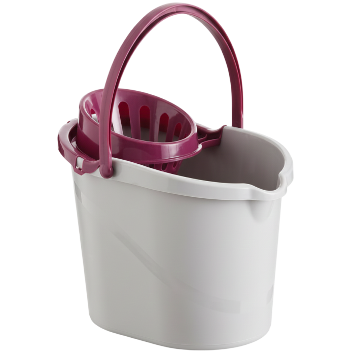 Seau avec essoreuse amovible Atomic 14L gris -  Maya