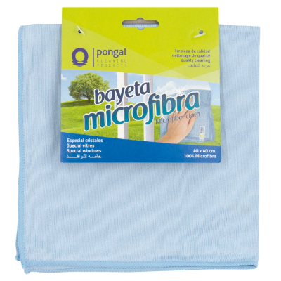 Lavette microfibre fenêtre 40x40 bleu - Pongal