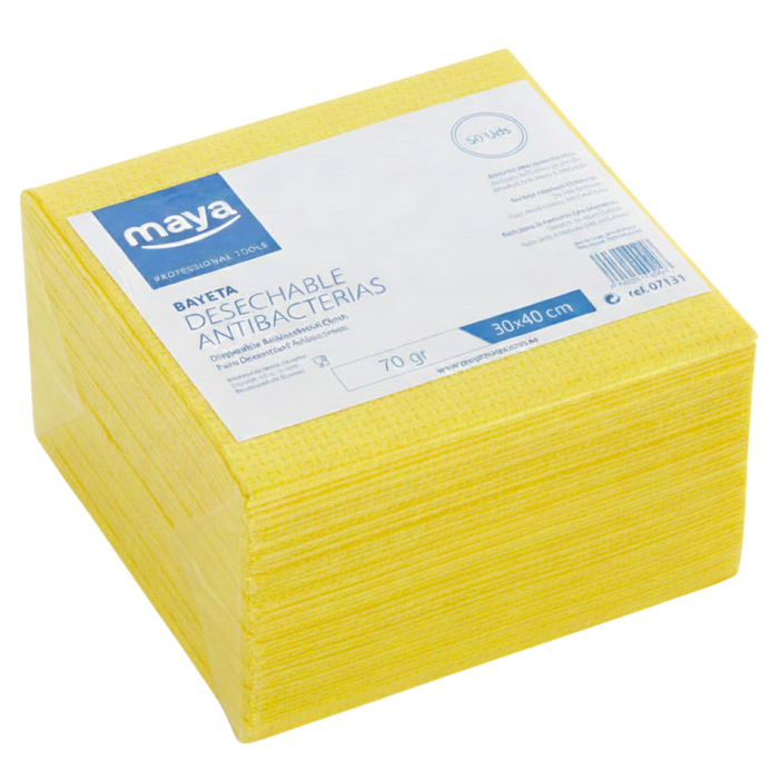 Chiffon à usage unique 30x40 cm 70 g/m² jaune - Maya